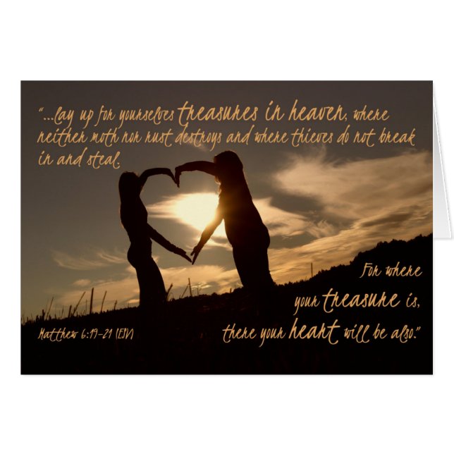 Schätze im Himmel Matthew 6:19-21 Bibelverse (Vorderseite (Horizontal))