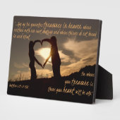 Schätze im Himmel Matthew 6:19-21 Bibelverse Fotoplatte (Seite)