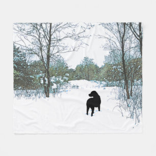Schätze - Schwarzer Hund Kunst - Schwarzes Labor Fleecedecke