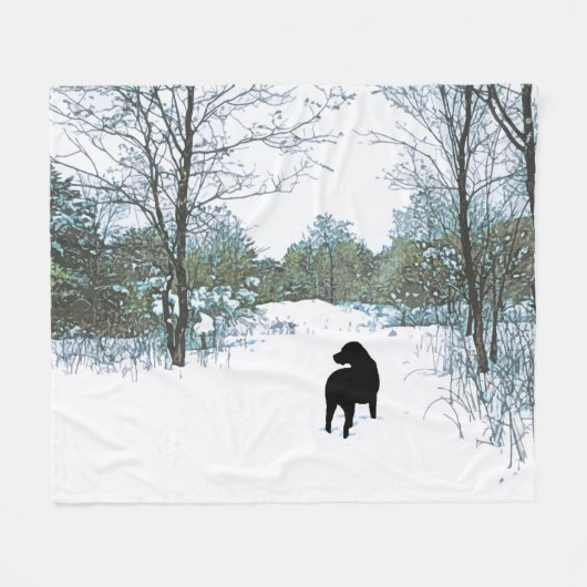 Schätze - Schwarzer Hund Kunst - Schwarzes Labor Fleecedecke (Vorderseite (Horizontal))