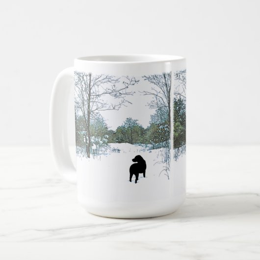 Schätze - Schwarzer Hund Kunst - Schwarzes Labor Kaffeetasse (Vorderseite Links)