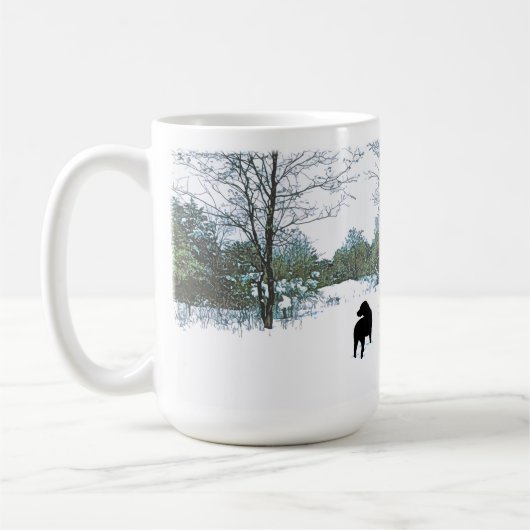 Schätze - Schwarzer Hund Kunst - Schwarzes Labor Kaffeetasse (Links)