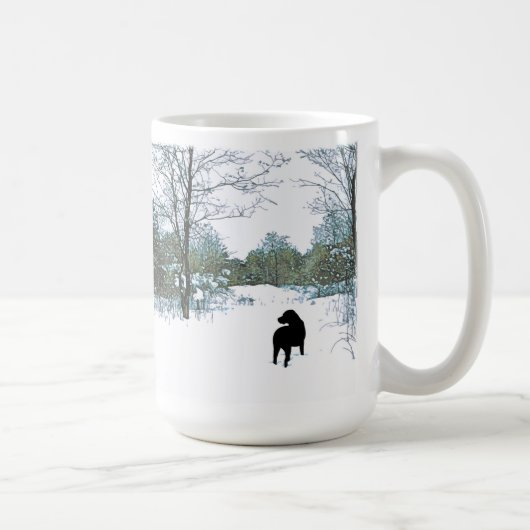 Schätze - Schwarzer Hund Kunst - Schwarzes Labor Kaffeetasse (Rechts)