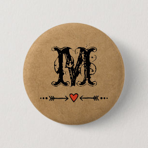 Schatze und Pfeil-Monogramm Button