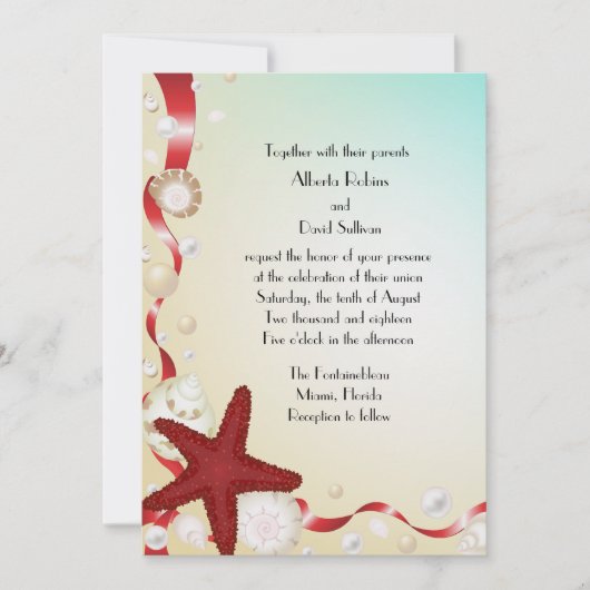 Schätze vom Meer Einladung zur Hochzeit (Vorderseite)