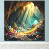 Schatzhöhle im Licht Leinwanddruck (Insitu (Holzboden))