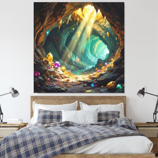 Schatzhöhle im Licht Leinwanddruck (Insitu (Schlafzimmer))