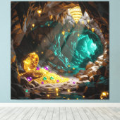 Schatzhöhle im Licht Leinwanddruck (Insitu (Holzboden))