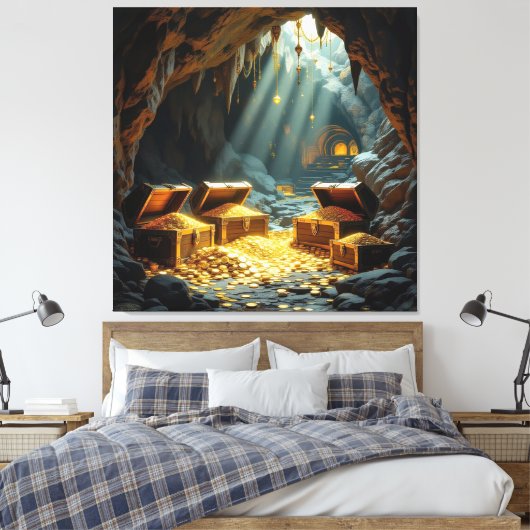 Schatzhöhle im Licht Leinwanddruck (Insitu (Schlafzimmer))