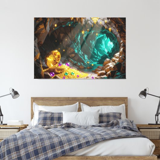 Schatzhöhle im Licht Leinwanddruck (Insitu (Schlafzimmer))