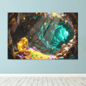 Schatzhöhle im Licht Leinwanddruck (Insitu (Holzboden))