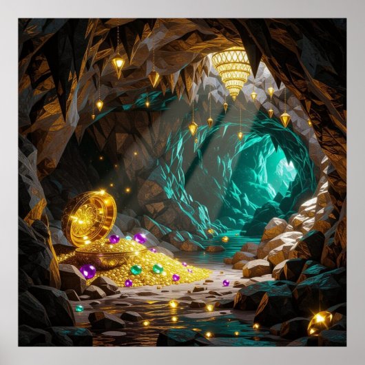 Schatzhöhle im Licht Poster (Vorne)