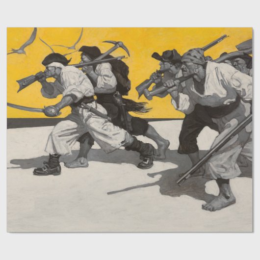 Schatzinsel, 1911 von Newell Convers Wyeth Geschenkpapier (Flach)