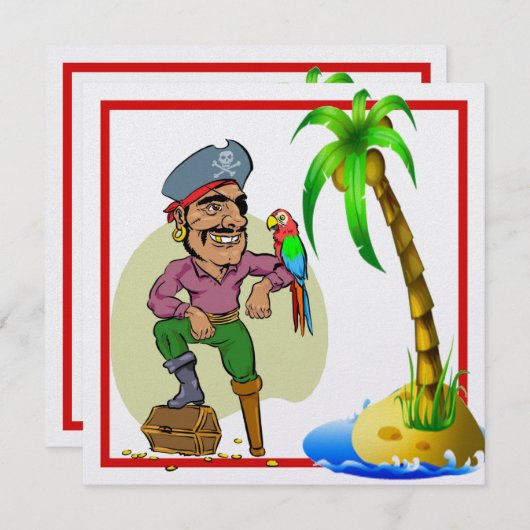 Schatzinsel 3 Einladung (Vorne/Hinten)