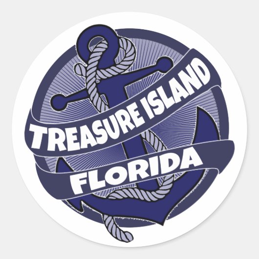 Schatzinsel Florida Ankerkleber Runder Aufkleber (Vorderseite)