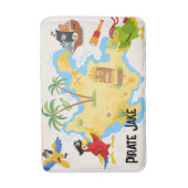 Schatzinsel mit Piratennamen und Papageien Badematte (Vorderseite Vertikal)