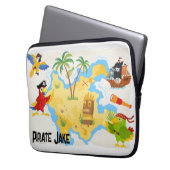Schatzinsel mit Piratennamen und Papageien Laptopschutzhülle (Vorderseite Links)