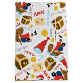 Schatzinsel Party Pirate Mittlere Geschenktasche Geschenktüte (Rückseite)