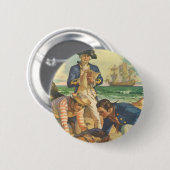Schatzinsel, Piraten der Vintagen Märchen Button (Vorne & Hinten)