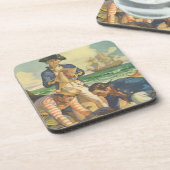 Schatzinsel, Piraten der Vintagen Märchen Getränkeuntersetzer (Linke Seite)