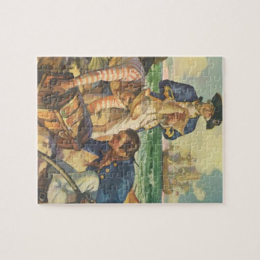 Schatzinsel, Piraten der Vintagen Märchen Puzzle (Horizontal)