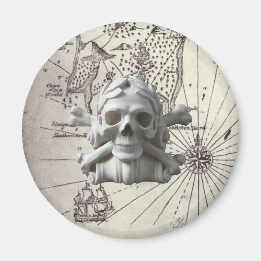 Schatzinsel Skull & Bones Pirate Kühlschrankmagnet (Vorne)