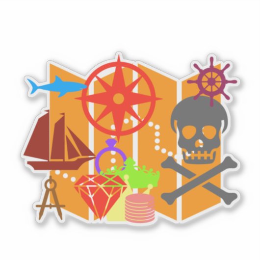 SchatzjagdCollage Aufkleber (Vorderseite)