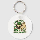 Schatzjäger Pug St.Patrick's Day Schlüsselanhänger (Vorderseite)