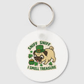 Schatzjäger Pug St.Patrick's Day Schlüsselanhänger (Rückseite)