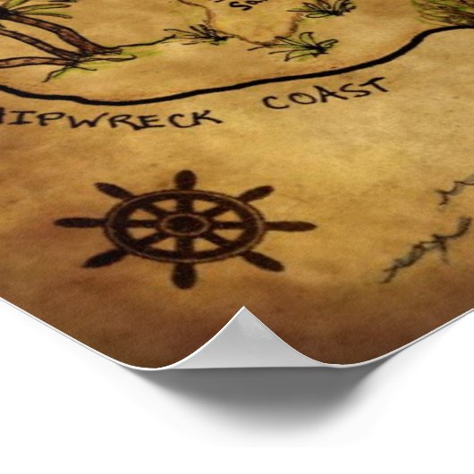 Schatzkarte - Die Insel des verlorenen Schatzes Poster (Ecke)