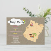 Schatzkarte Einladung zum Geburtstag (Stehend Vorderseite)