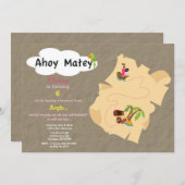 Schatzkarte Einladung zum Geburtstag (Vorne/Hinten)