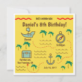 Schatzkarte Einladungen zum Geburtstag (Vorderseite)