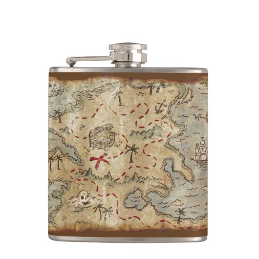 Schatzkarte Flachmann (Vorderseite)