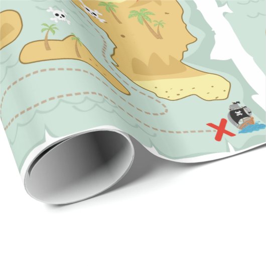 Schatzkarte Geschenkpapier (Rolleneckpunkt)