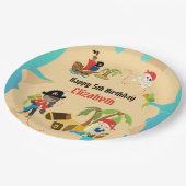 Schatzkarte Niedlich Girl Pirate Geburtstagsparty Pappteller (Schrägansicht)