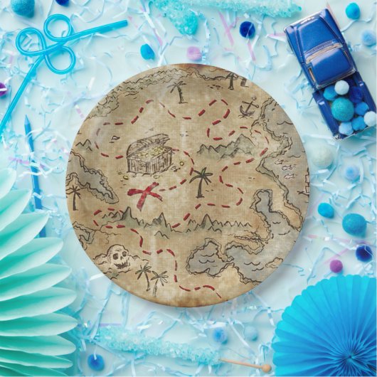 Schatzkarte Pappteller (Party)