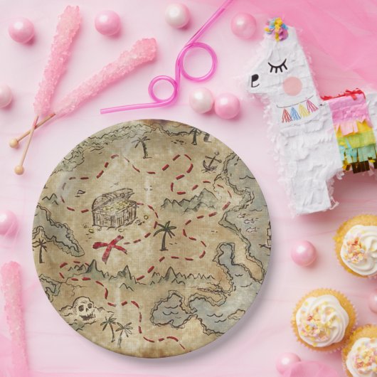 Schatzkarte Pappteller (Party)