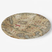 Schatzkarte Pappteller (Schrägansicht)