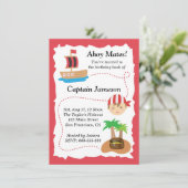 Schatzkarte Pirate Kindergeburtstag Party Einladung (Stehend Vorderseite)