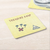 Schatzkarte Pirate Party Rechteckiger Pappuntersetzer (angewinkelt)