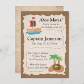 Schatzkarte, Pirate Theme Geburtstagsparty Einladung (Vorne/Hinten)