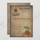 Schatzkarte, Pirate Theme Geburtstagsparty Einladung (Vorne/Hinten)