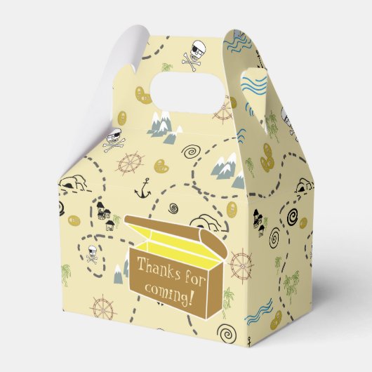 Schatzkarte und Danke für das Kommen Geschenkschachtel (Vorderseite)