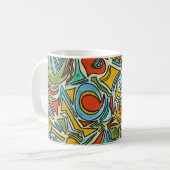 Schatzkiste - Handbemalte abstrakte Kunst Kaffeetasse (Vorderseite Links)