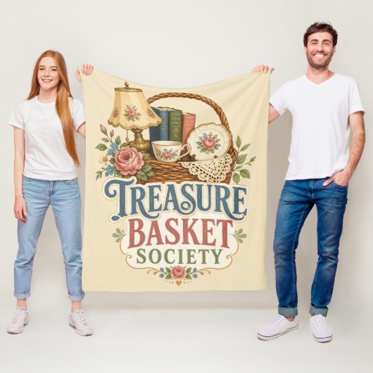 Schatzkorb Gesellschaft Cottagecore Fleecedecke (Beispiel)