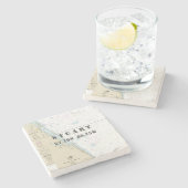 Schatzküste Florida Authentisches Bootdiagramm Steinuntersetzer (Seitenansicht)