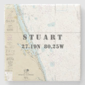 Schatzküste Florida Authentisches Bootdiagramm Steinuntersetzer (Vorderseite)