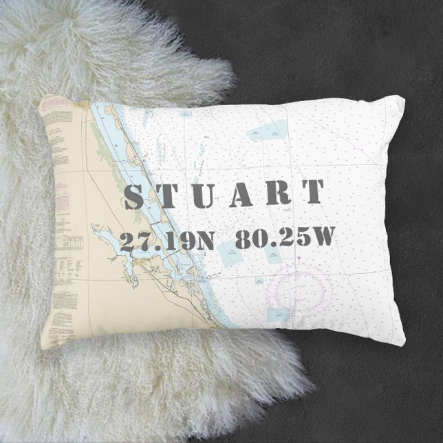Schatzküste Stuart Florida 🌴 Vintage nautische Dekokissen (Treasure Coast Stuart Florida 🌴 Vintage Nautical Accent Pillow
)
