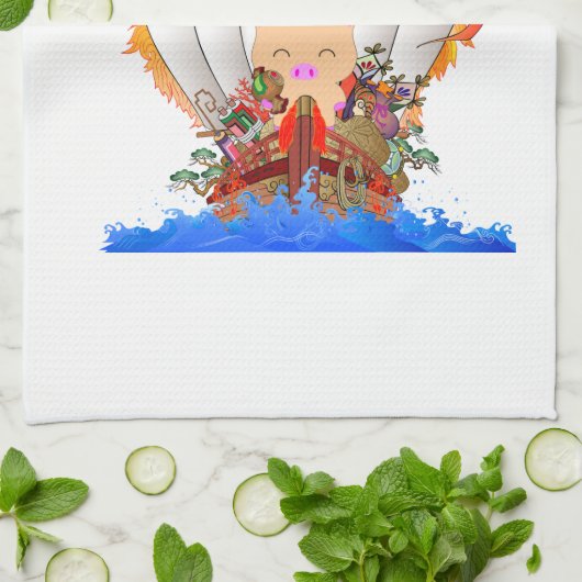 Schatzschiff Geschirrtuch (Gefaltet)